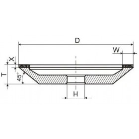 Круг алмазный 150х20х3х40х32мм АС4 160/125 В2-01 БАЗИС 12А2-45 (3325)