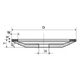 Круг алмазный 150х10х2х18х32мм АС4 100/80 В2-01 БАЗИС 12А2-20 (16020)